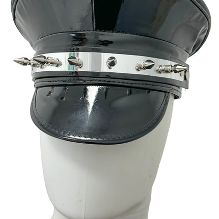 HT354P.BLK   METAL PLATE  1" PIN SPIKE CAPTAIN HAT