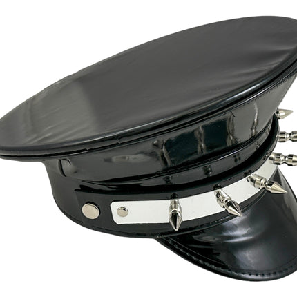 HT354P.BLK   METAL PLATE  1" PIN SPIKE CAPTAIN HAT