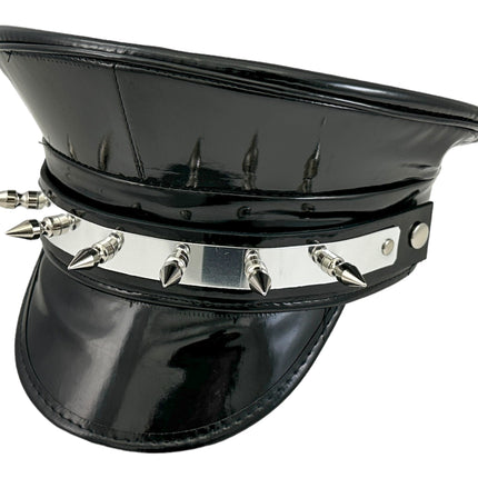 HT354P.BLK   METAL PLATE  1" PIN SPIKE CAPTAIN HAT