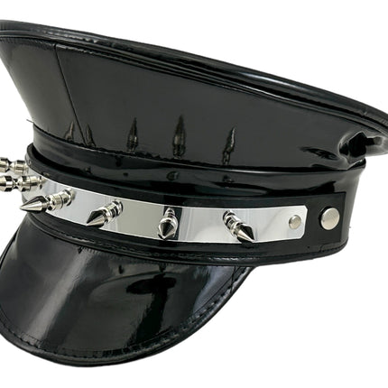 HT354P.BLK   METAL PLATE  1" PIN SPIKE CAPTAIN HAT