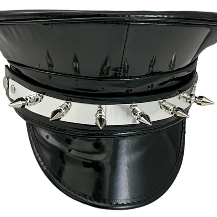 HT354P.BLK   METAL PLATE  1" PIN SPIKE CAPTAIN HAT