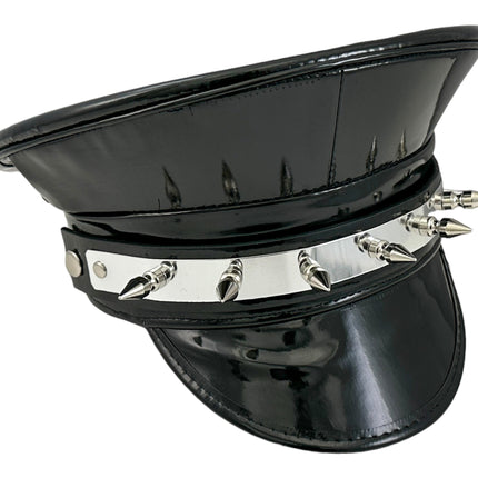 HT354P.BLK   METAL PLATE  1" PIN SPIKE CAPTAIN HAT