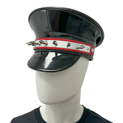 HT354P.BLK   METAL PLATE  1" PIN SPIKE CAPTAIN HAT