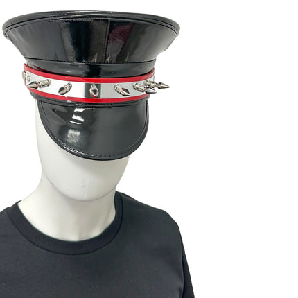 HT354P.BLK   METAL PLATE  1" PIN SPIKE CAPTAIN HAT
