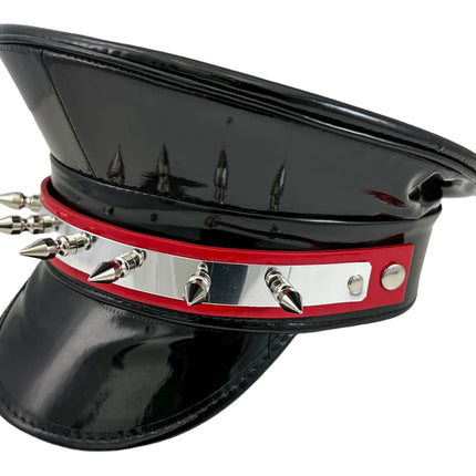 HT354P.BLK   METAL PLATE  1" PIN SPIKE CAPTAIN HAT