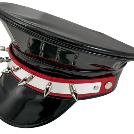HT354P.BLK   METAL PLATE  1" PIN SPIKE CAPTAIN HAT