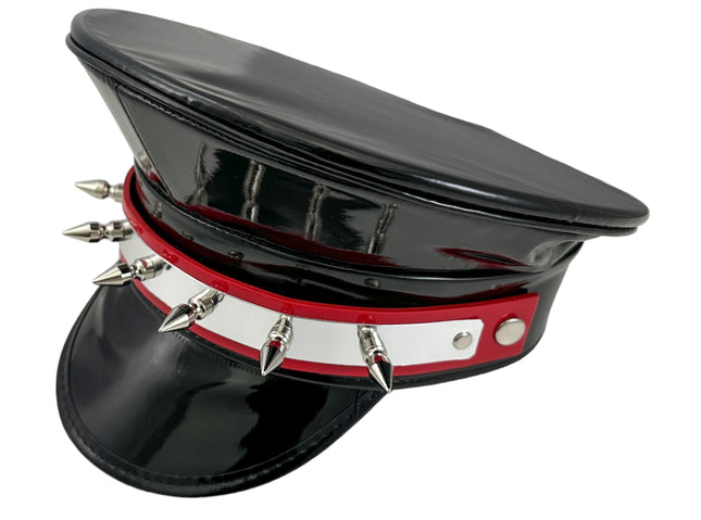 HT354P.BLK   METAL PLATE  1" PIN SPIKE CAPTAIN HAT