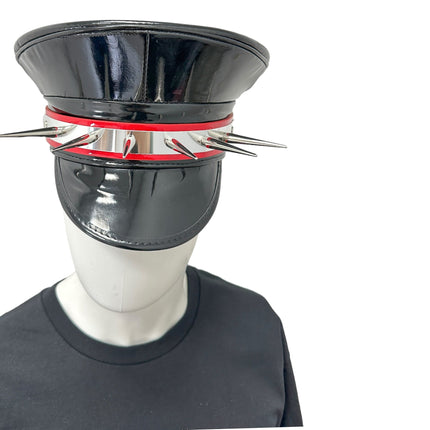 HT354P.BLK   METAL PLATE  1" PIN SPIKE CAPTAIN HAT