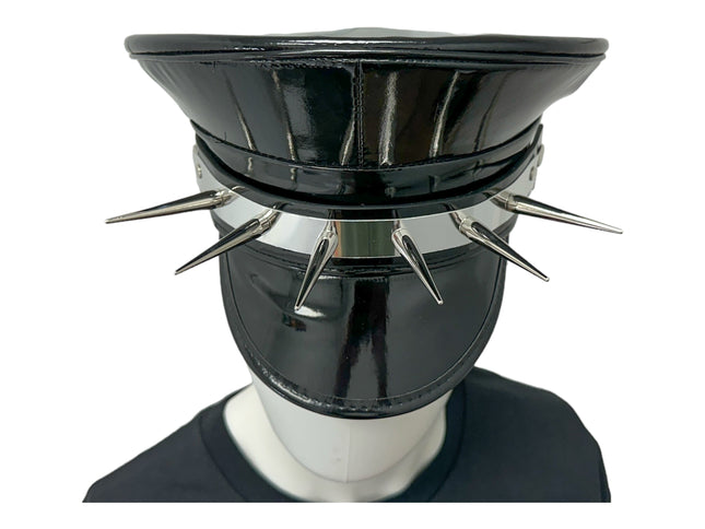 HT356P.BLK   METAL PLATE  3" PIN SPIKE CAPTAIN HAT