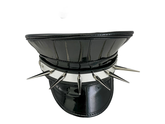 HT356P.BLK   METAL PLATE  3" PIN SPIKE CAPTAIN HAT
