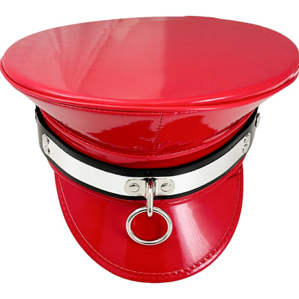 HT360P.RED  METAL PLATE  3" PIN SPIKE CAPTAIN HAT