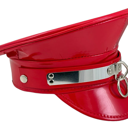 HT360P.RED  METAL PLATE  3" PIN SPIKE CAPTAIN HAT