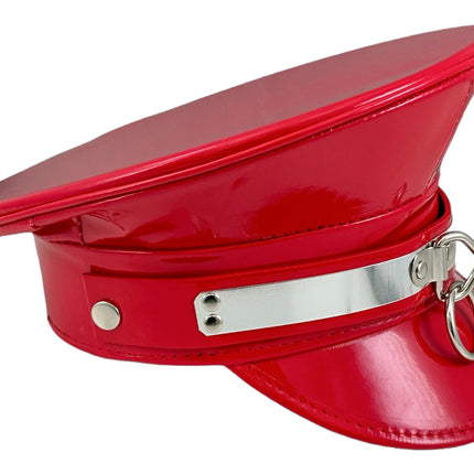 HT360P.RED  METAL PLATE  3" PIN SPIKE CAPTAIN HAT