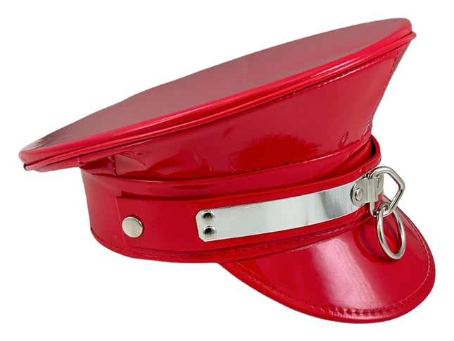 HT360P.RED  METAL PLATE  3" PIN SPIKE CAPTAIN HAT