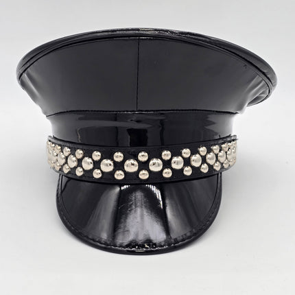 HT380P.BLK  ROUND STUDDED CAPTAIN HAT