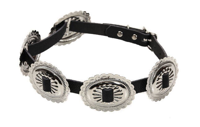 HTB131 OVAL CONCHO WITH RECTANGLE MIDDLE HAT BAND