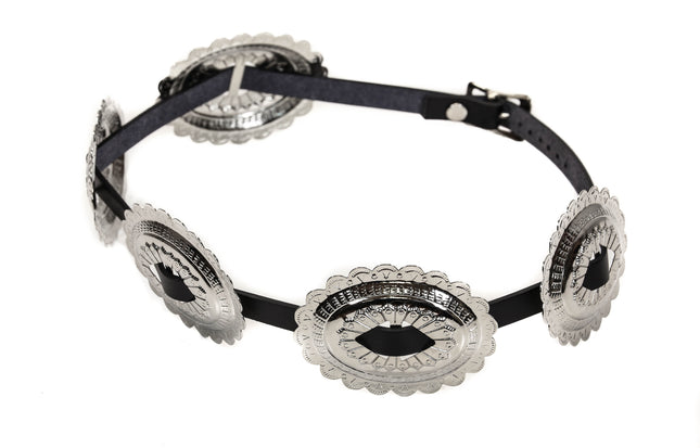HTB132 OVAL CONCHO WITH DIAMOND MIDDLE HAT BAND