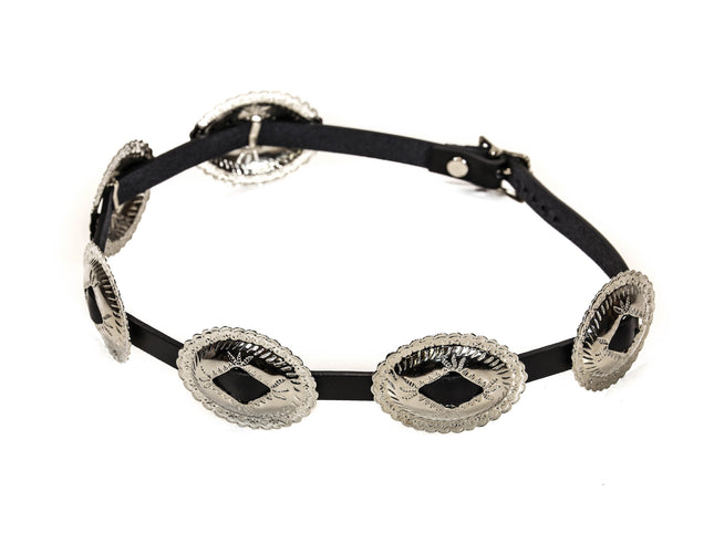 HTB133 OVAL CONCHO WITH DIAMOND MIDDLE HAT BAND