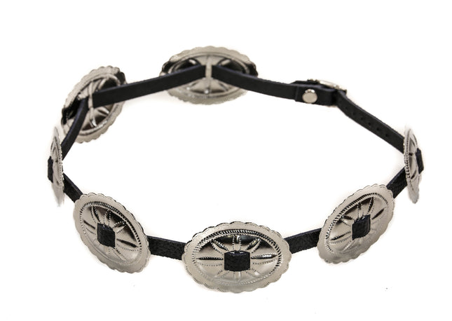HTB134 OVAL CONCHO WITH SQUARE MIDDLE HAT BAND