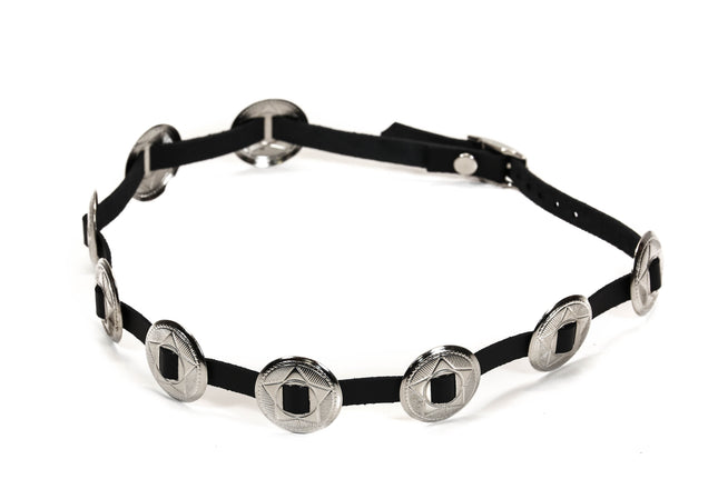 HTB135 1" STAR CONCHO WITH SQUARE MIDDLE HAT BAND