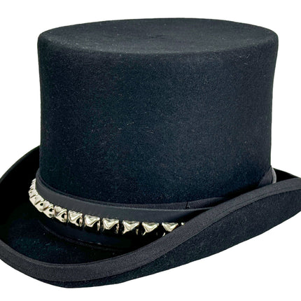 HTPK401  FUNK PLUS TOPHAT WITH SINGLE ROW PYRAMID STUD BAND
