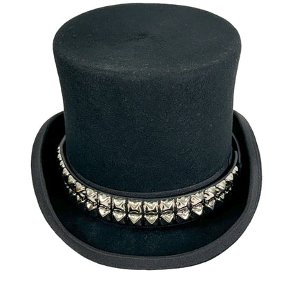 HTPK402  FUNK PLUS TOPHAT WITH 2 ROW PYRAMID STUD BAND