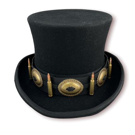 HTB424 223 CALIBER BULLET HAT BAND WITH SILVER OVAL