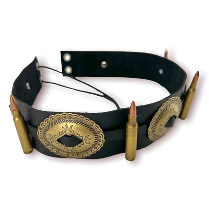 HTB424 223 CALIBER BULLET HAT BAND WITH SILVER OVAL