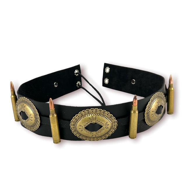 HTB424 223 CALIBER BULLET HAT BAND WITH SILVER OVAL