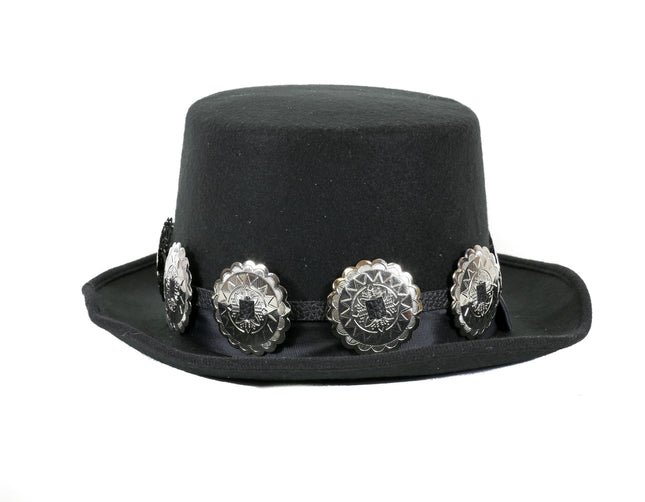 HTP712 TOP HAT WITH LARGE CIRCLE CONCHO
