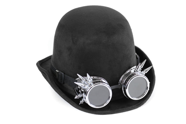 HTP820 ROUND TOP HAT WITH SPIKED GOGGLES