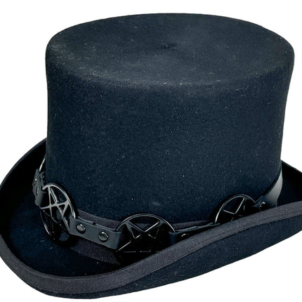 HTPK405-BS   FUNK PLUS TOPHAT WITH BLACK PENTAGRAM BAND