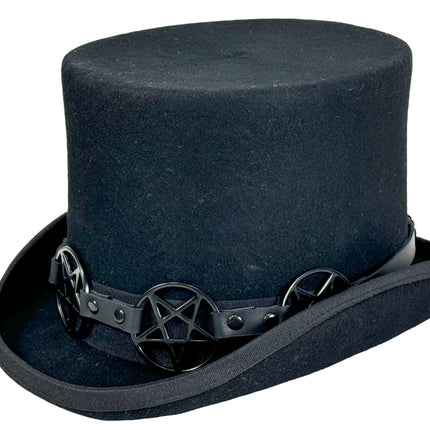 HTPK405-BS   FUNK PLUS TOPHAT WITH BLACK PENTAGRAM BAND