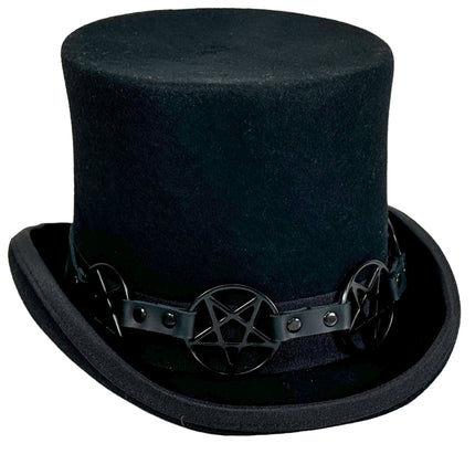 HTPK405-BS   FUNK PLUS TOPHAT WITH BLACK PENTAGRAM BAND