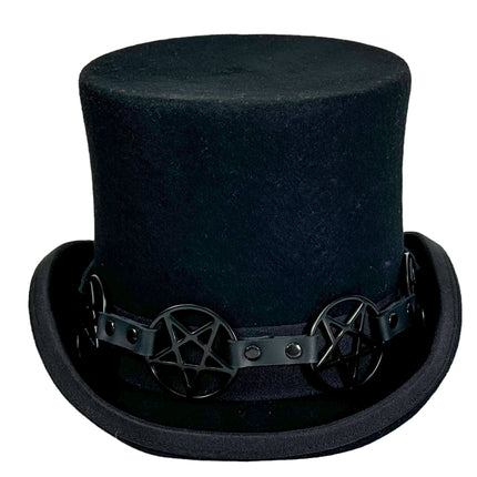 HTPK405-BS   FUNK PLUS TOPHAT WITH BLACK PENTAGRAM BAND