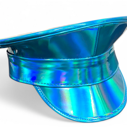 HTR200RN  RAINBOW HOLOGRAPHIC CAPTAIN HAT