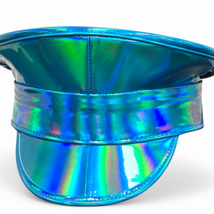 HTR200 RAINBOW HOLOGRAPHIC PLAIN CAPTAIN POLICE HAT