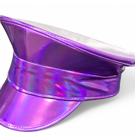 HTR200 RAINBOW HOLOGRAPHIC PLAIN CAPTAIN POLICE HAT