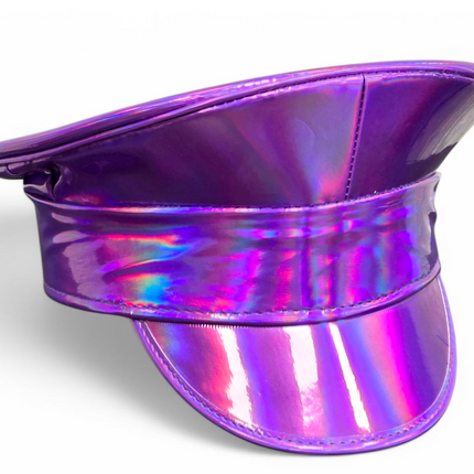 HTR200 RAINBOW HOLOGRAPHIC PLAIN CAPTAIN POLICE HAT