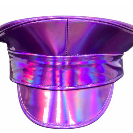 HTR200 RAINBOW HOLOGRAPHIC PLAIN CAPTAIN POLICE HAT