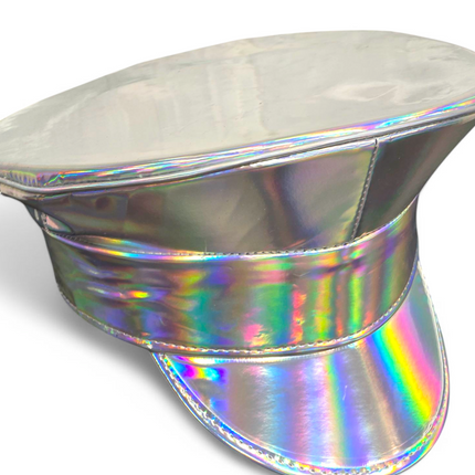 HTR200 RAINBOW HOLOGRAPHIC PLAIN CAPTAIN POLICE HAT