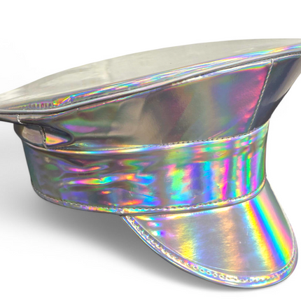 HTR200 RAINBOW HOLOGRAPHIC PLAIN CAPTAIN POLICE HAT