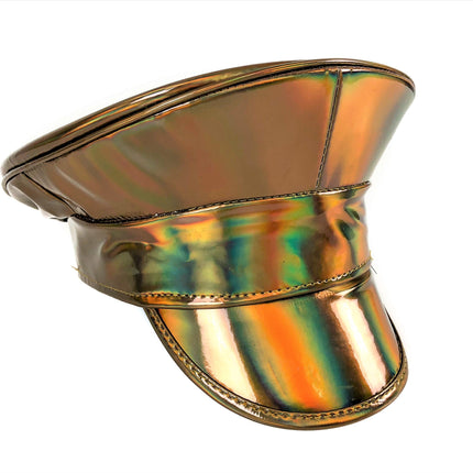 HTR200RN  RAINBOW HOLOGRAPHIC CAPTAIN HAT