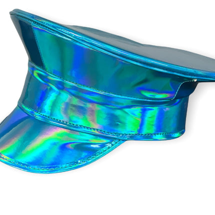 HTR200 RAINBOW HOLOGRAPHIC PLAIN CAPTAIN POLICE HAT