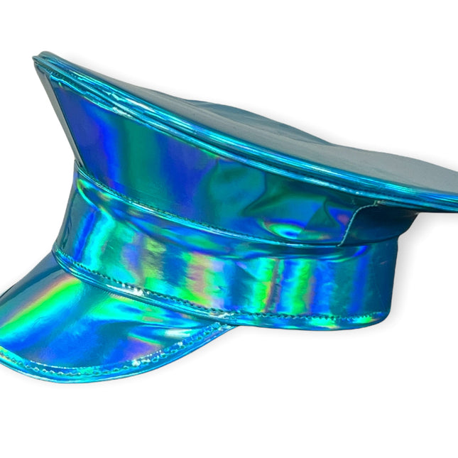 HTR200 RAINBOW HOLOGRAPHIC PLAIN CAPTAIN POLICE HAT