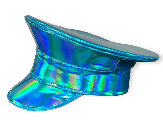 HTR200 RAINBOW HOLOGRAPHIC PLAIN CAPTAIN POLICE HAT