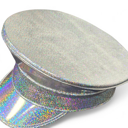 HTR200 RAINBOW HOLOGRAPHIC PLAIN CAPTAIN POLICE HAT