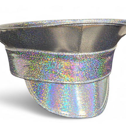 HTR200 RAINBOW HOLOGRAPHIC PLAIN CAPTAIN POLICE HAT