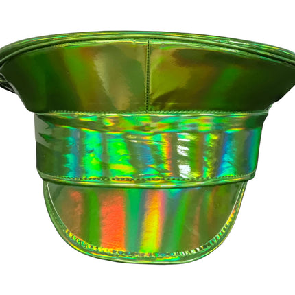 HTR200 RAINBOW HOLOGRAPHIC PLAIN CAPTAIN POLICE HAT