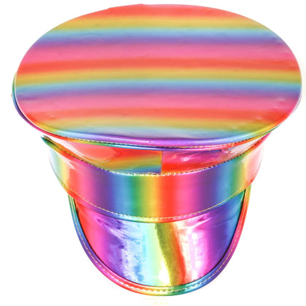 HTR200RN  RAINBOW HOLOGRAPHIC CAPTAIN HAT